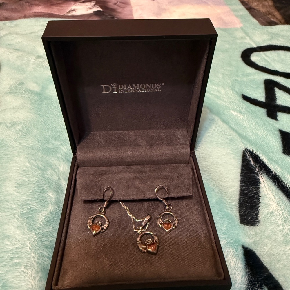 Diamonds Internationals Silver and Gold Heart Earrings